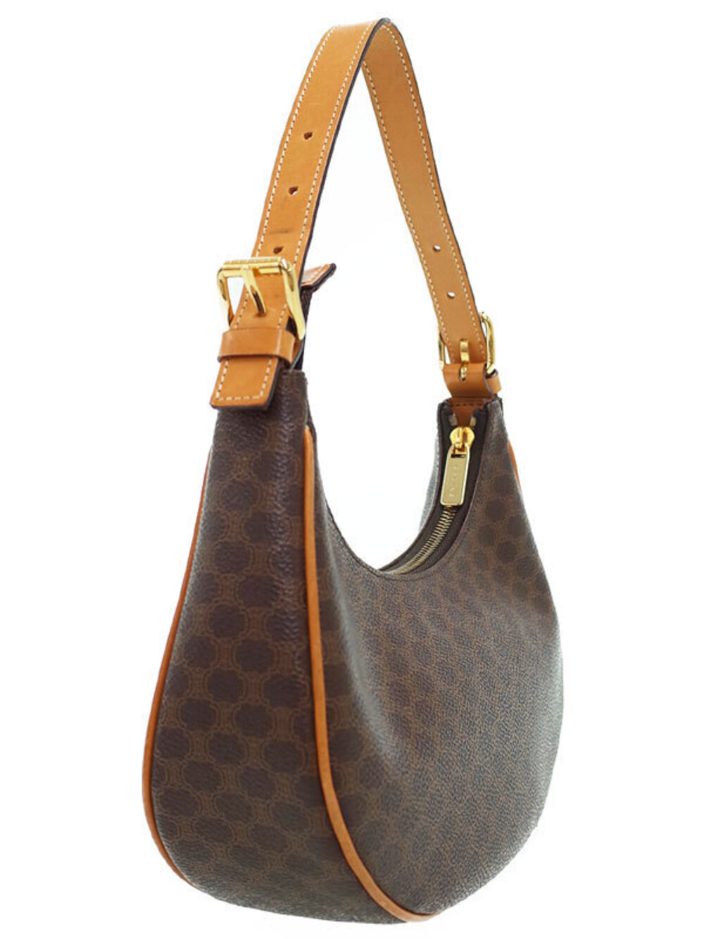 Celine Shoulder Leather Brown Macadam Bag